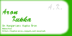 aron kupka business card